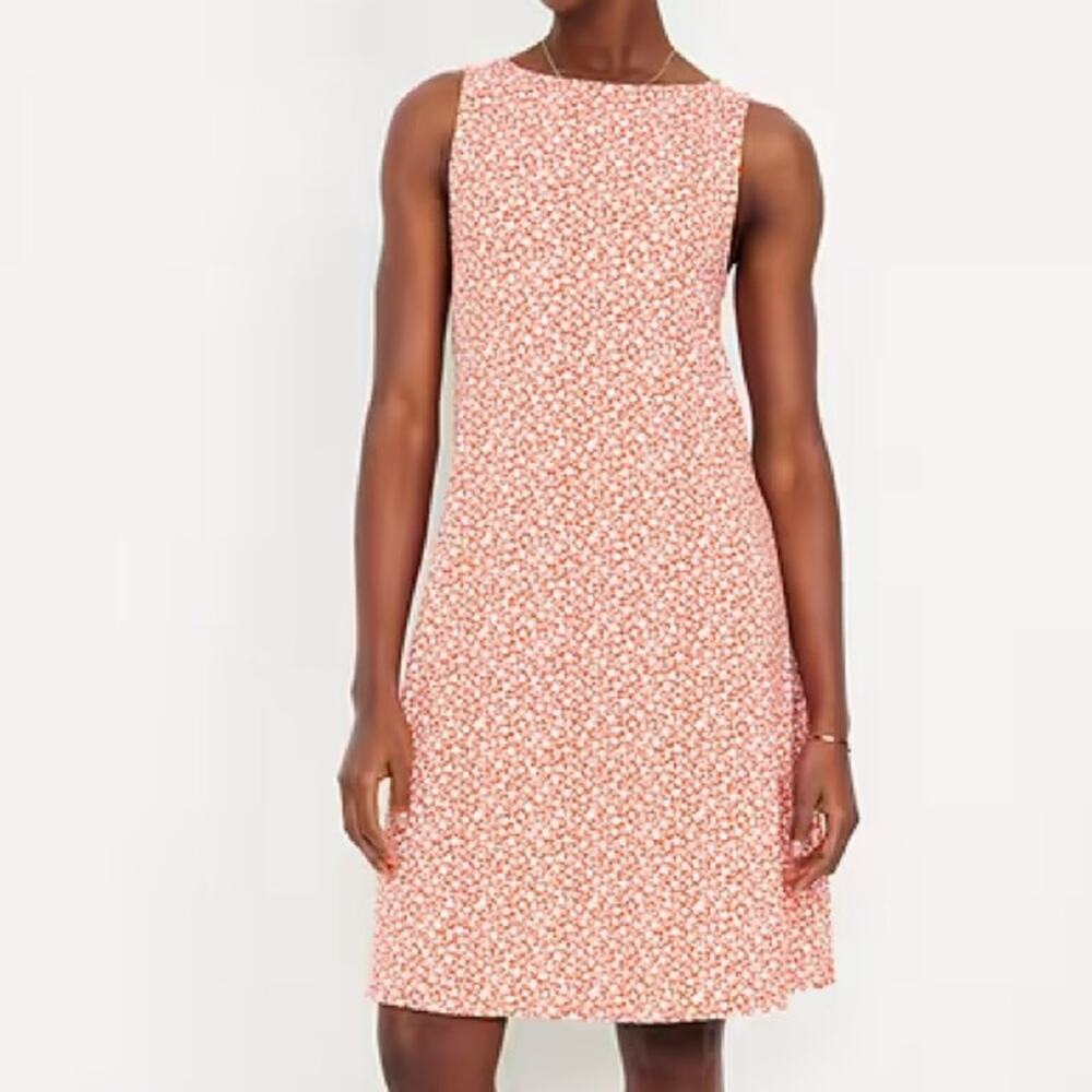Old Navy Red Ditsy Sleeveless Mini Swing Dress